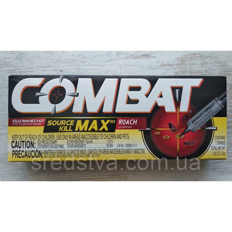 Комбат (Combat) Макс Гель-шприц від тарганів 30г Комбат (Combat) Макс Гель-шприц від тарганів 30г